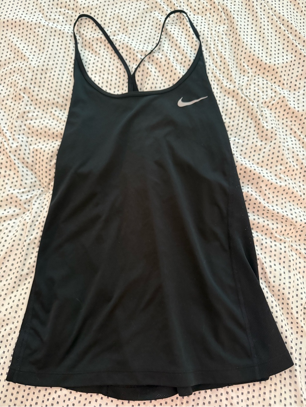 Nike Black Racerback Athletic Tank with Silver Swoosh
